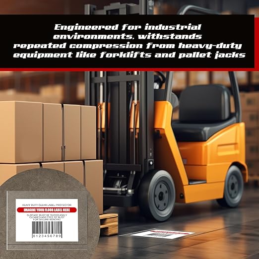 Janlaugh 50 Pcs Industrial Clear Label Protectors 10 x 13 Inch Waterproof Clear Labels Seals for Protecting Barcodes, Industrial Floor Markers, Numbers
