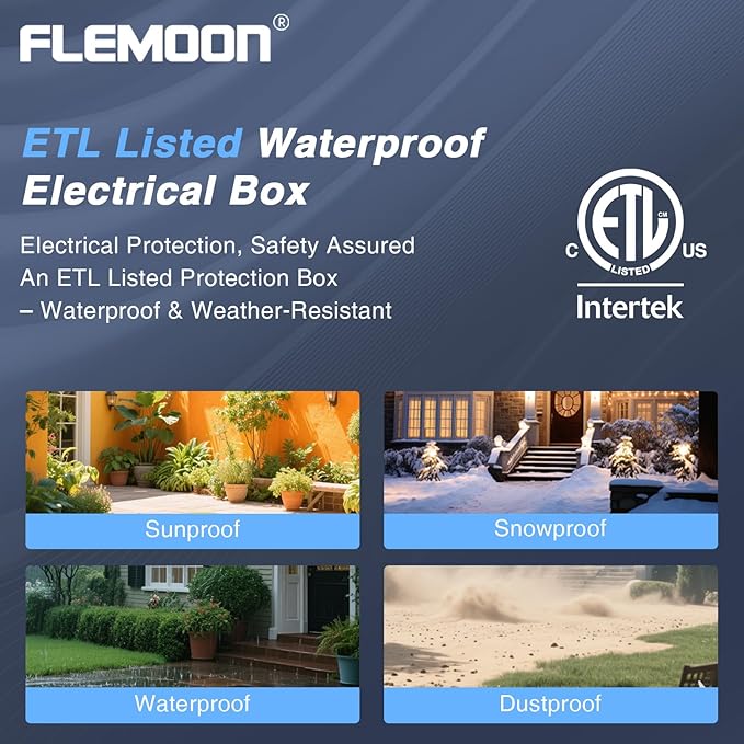 Flemoon [3 Pack] Outdoor Extension Cord Safety Cover with Waterproof Seal, Weatherproof Electrical Connection Box for Outdoor Outlet, Plug, Socket, Christmas Holiday Decoration Light, Yelllow