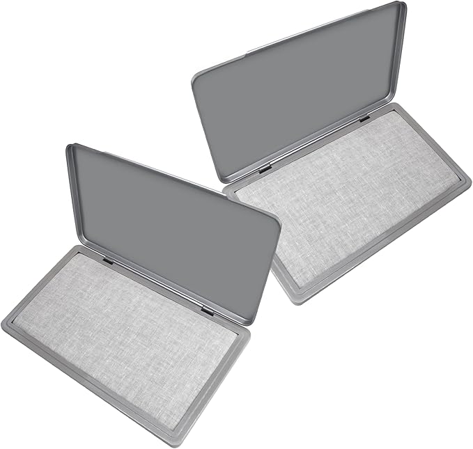 2 Pack Metal Case Stamp Pad Large Size, Dry - Size: 3" x 6" - Choose from 15 Ink Colors