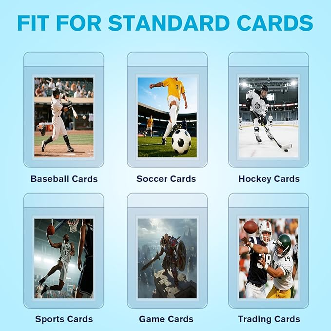 600ct Card Protectors - 300 Semi Rigid Card Sleeves and 300 Soft Sleeves, Semi Rigid Card Holder, Semi Rigid Baseball Cards Sleeves Protectors, Graded Trading Cards Sleeve