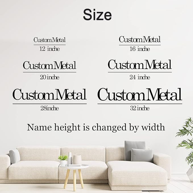 Custom Metal Words Custom Nursery Name Script Metal Sign Baby Name Sign Personalized Metal Wall Decor Custom Wall Decorations Metal Indoor or Outdoor Text Custom Wall Sign Personalized Metal Wall Art