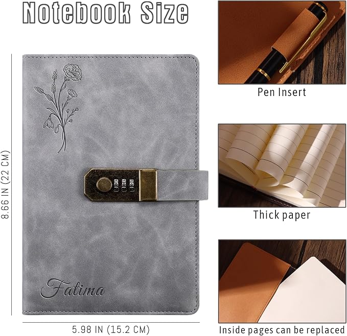 Bliver Personalized Leather Journal Custom Notebook Customized Engraved Journal Gift for Friends, Coworker,Graduation,Teacher