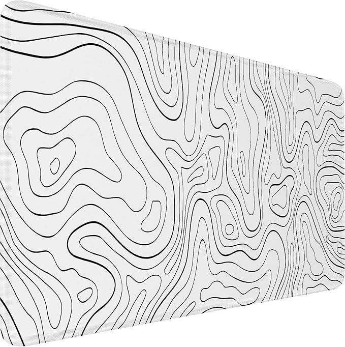 Extended Mouse Pad, 31.5x15.7 inch Large Gaming Computer Keyboard Mouse Mat, Water Resist Non-Slip Mousepad Rubber Base Long XXL Desk Mouse Pad for Work & Gaming, Office & Home, White Black Lines