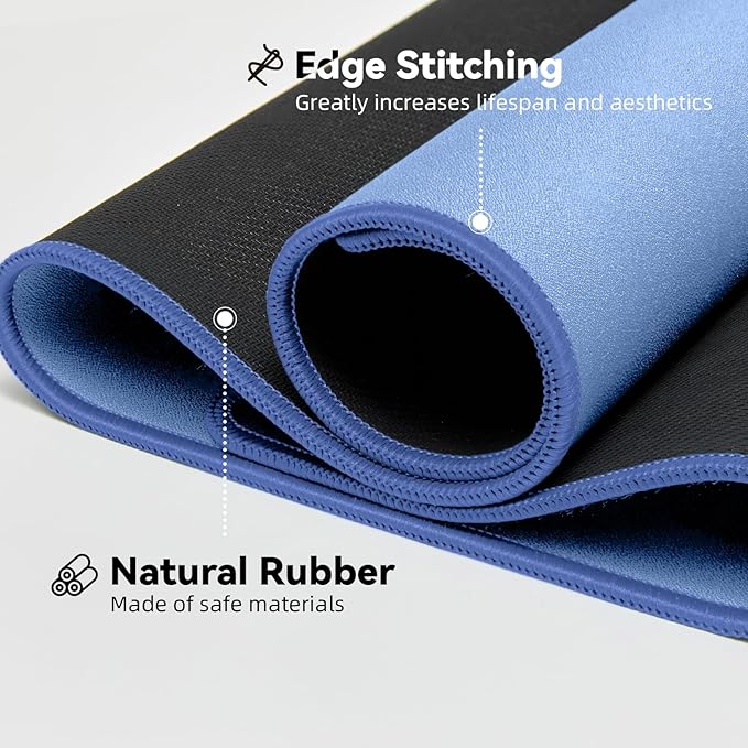 Reniteco Waterproof Large Gaming Mouse Pad with Durable Stitched Edges, Non-Slip Rubber Base, Grainy Jacquard Mouse Mat Desk Pad for Home Office Gaming, 27.6"x11.8"x0.12", Matte Blue