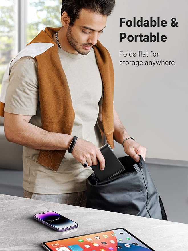 UGREEN Tablet Stand Holder Adjustable Portable Desktop Dock Office Compatible with iPad Pro 11 9.7 10.5 Air Mini 5 4 3 2 iPhone 17 16 15 14 13 12 Black