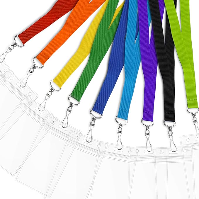 12-Pack Purple Breakaway Lanyards with Waterproof Badge Holders, Polyester Neck Straps for ID Cards, Events, Office, and Schools