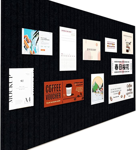 Large Felt Wall Tiles Cork Boards for Office Cubicle, 47"x35" Felt Bulletin Board Tiles Pin Board for Walls Home Decor, Noise Reduction Boards Panels for Photos Memos, 12-Pack, Black