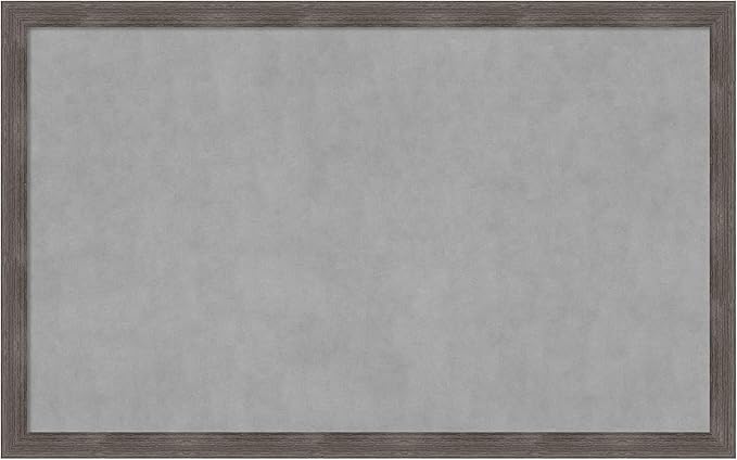 Amanti Art Grey Framed Magnetic Board 27x43 Large Vision Board for use with Magnets, 100% Metal Sheet to Display Items as Office Decor or for Home Organization in mudroom, Kitchen or Kids Room