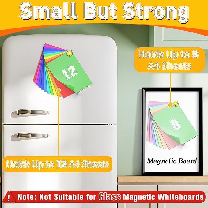VNDUEEY 16 Pack Fridge Magnets Refrigerator Magnet, Gold Strong Magnets for Whiteboard, Magnetic Push Pins, Metal Magnet for Kitchen, Office, Classroom, School, Locker, Cruise Decor