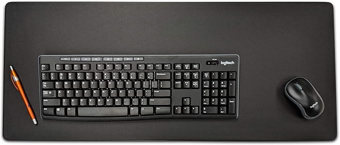 Black Leatherette 30" x 12.5" Keyboard/Mouse Desk Mat