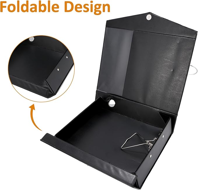 HUA JIE A4 Storage File Boxes Plastic Archives Cases with Clip, PVC File Folder Organizer Document Storage Filing Box for office,32.5×6.5×24 cm, Black(Pack of 6)
