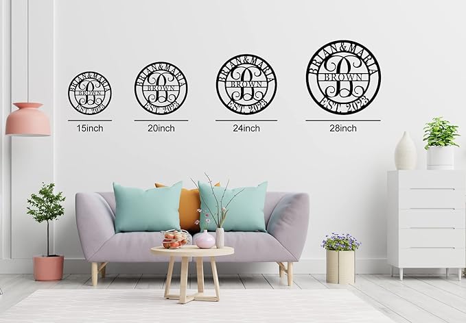 Personalized last name sign, Monogram Letter with First Last Name, Split Letter Name Sign, Metal Name Sign, Monogram wall decor, Family Name Signs, Anniversary Wedding Gift