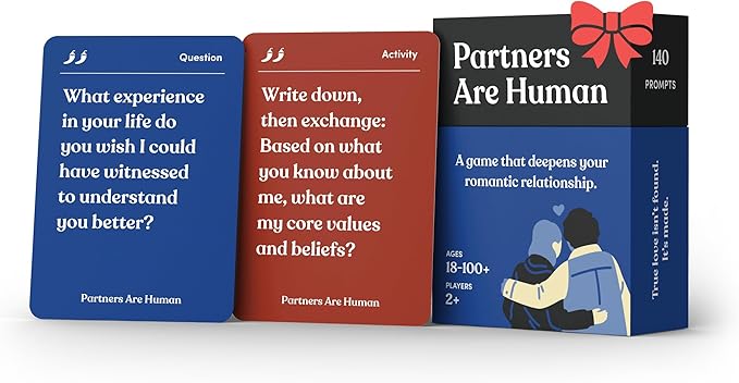 Partners are Human | 140 Conversation Cards to Help Deepen Romantic Relationships | Card Game for Bonding & Communication | Therapy for Adults