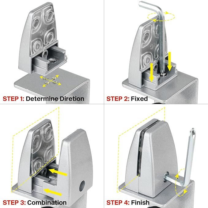 2 Packs Sneeze Guard Support, Aluminum Adjustable Partition Clamp, Acrylic Desk Divider Support, Desk Shield Clamp Privacy Panel for Counter