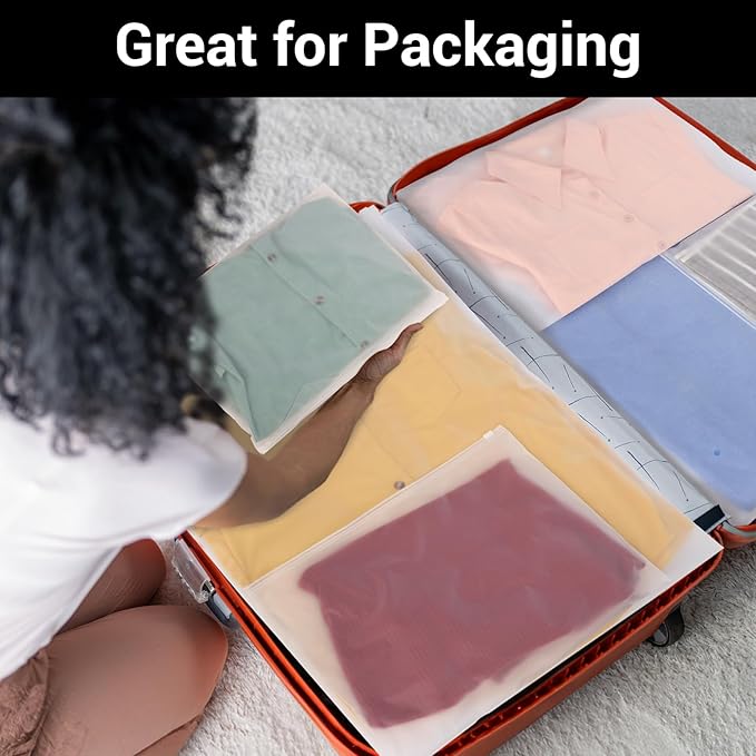 Svaldo Clothing Bags, 100 Count 20x28 inch Jumbo Extra Large Frosted Zipper Plastic Bags for Clothes, Sweater Dress, Backpack, Blanket, T Shirt Packaging Shipping, 3 Mil, with Vent Holes