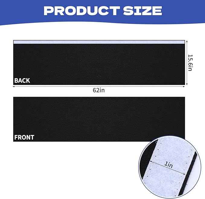 Under Desk Privacy Panel 62 x 15 Inch Self-Adhesive Modesty Panel Table Skirts Privacy Divider for Office Desk Home Studio or Standing Workstation, Easy to Assemble, Black