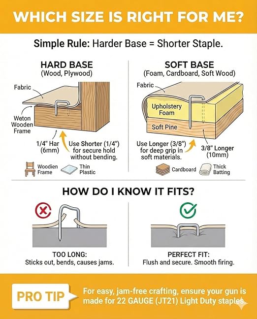 YEAHOME Light Duty Staples for Staple Gun, 3000 Counts 1/4-Inch JT21 Staples Standard Refill for Stapler, Suit for Upholstery, Crafts, General Repairs