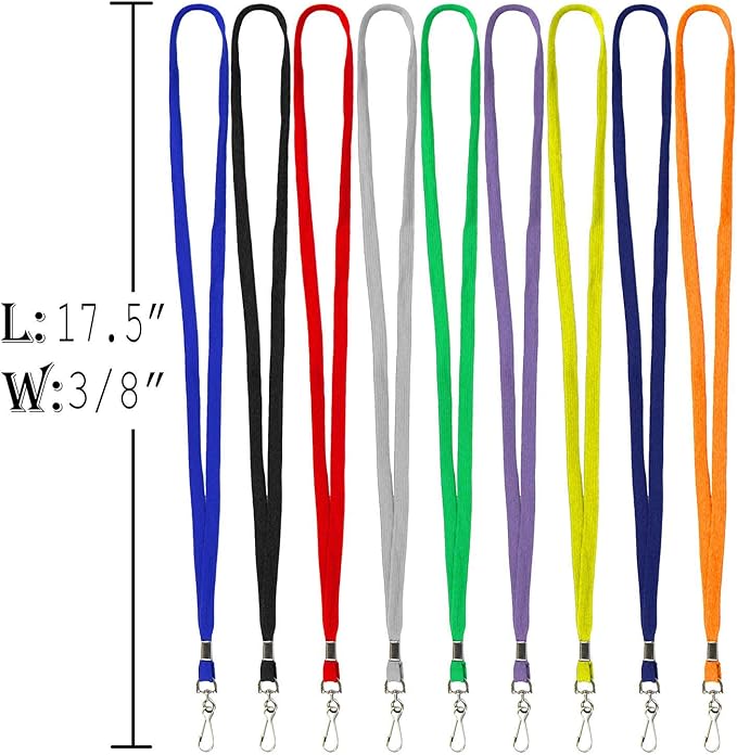 Ollain Badge Lanyards Flat Lanyard Swivel Hooks Durably Neck Bulk lanyards with Clip 100 Pack