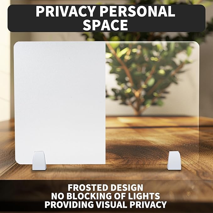 Nisorpa Desk Divider Privacy Panels Acrylic Partitions with Clips Classroom Privacy Shield for Desk Privacy Divider Partition for Schools Office Call Centers,Noise and Visual Guard,4Pcs-23.6”L X15.8”W