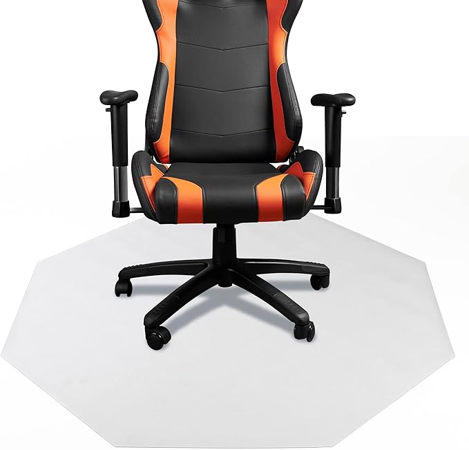 DESKU - Octagon Gaming Chair Mat, Computer and Office Chair Mat for Hard Floors, Clear, 46 Inches x 49.5 Inches, Made in The USA