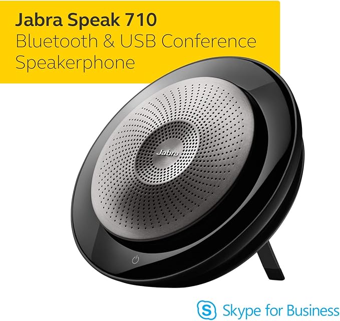 Jabra Speak 710 MS Wireless Bluetooth Speakerphone with Link 370 USB Adapter – Portable Conference Speaker for Holding Meetings Anywhere with Immersive Sound - Certified for Microsoft Teams
