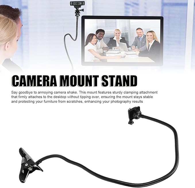 Tangxi Webcam Standfor Desk, Flexible Gooseneck Camera Stand with Standard 1/4" Screw, 360 Rotation Camera Mount for C922 C930e C920S C920 C615 C960 C920X and Other Devices (Clamp Stand)