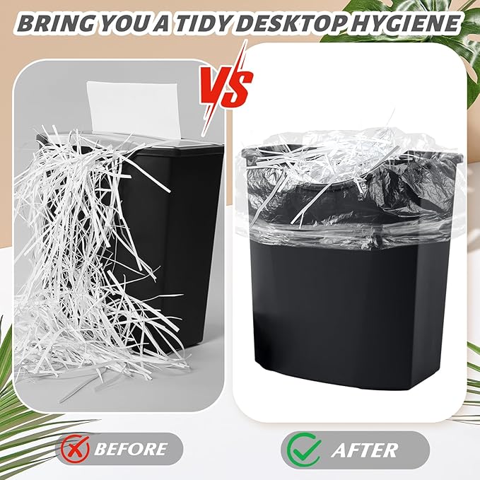 YooNotee 200 Pcs Shredder Bags Large Gallon Size Paper Shredder Bags for Home Office Paper Trash Shredded Materials(23.62 x 15.75 Inches)