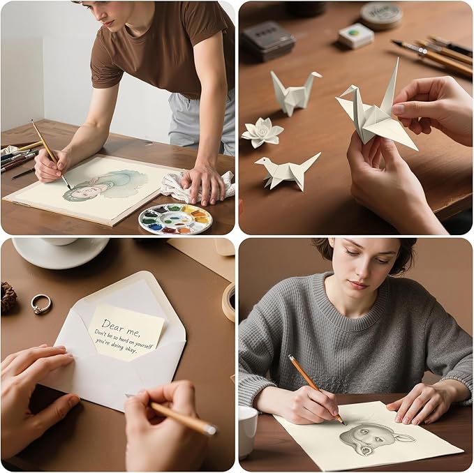 120 Sheets of Cardstock 8.5 x 11, Heavyweight Cover Cream Cardstock Printer Paper 8.5 x 11, 190 gsm Ivory Card Stock Paper for Wedding Invitations, Elegant Stationery, Scrapbooking & DIY Crafts