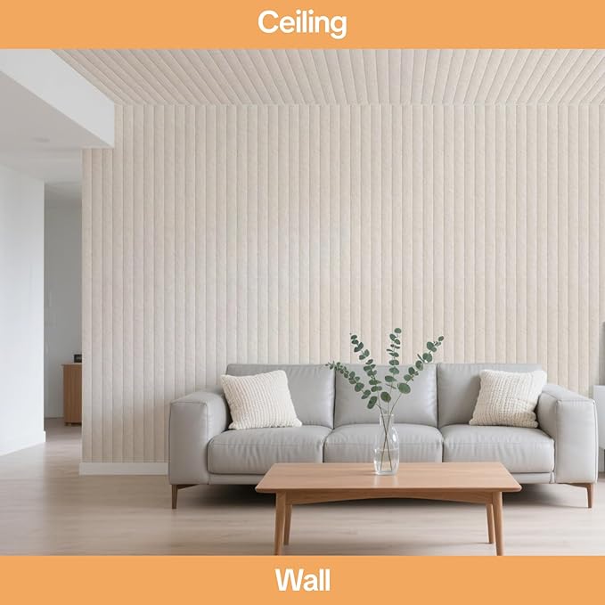 Tao.space 6 Pack Acoustic Panels 3D Wave Sound Proof Foam for Walls, 47.2"x11.8" Self-Adhesive Sound Absorbing Panels for Noise Reduction in Home Office & Studio, Decorative Wall Tiles (Camel)
