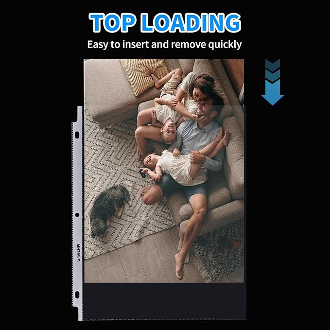 Sheet Protectors 200 Page,Page Protector 8.5" x 11" ，Upgraded Clear Plastic Page Protectors,for 3 Ring Binder, Top Loading Paper Protector with Reinforced Holes,Holds Multiple Sheets，Letter Size
