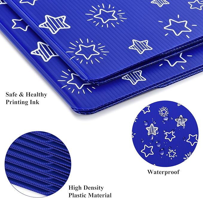 Blue 24-Pack Desk Dividers for Students, Waterproof Plastic Study Carrel Divider, Durable Testing Dividers for Classroom Teacher Supplies, Easy to Clean Privacy Shield Folder Boards for Student Desk