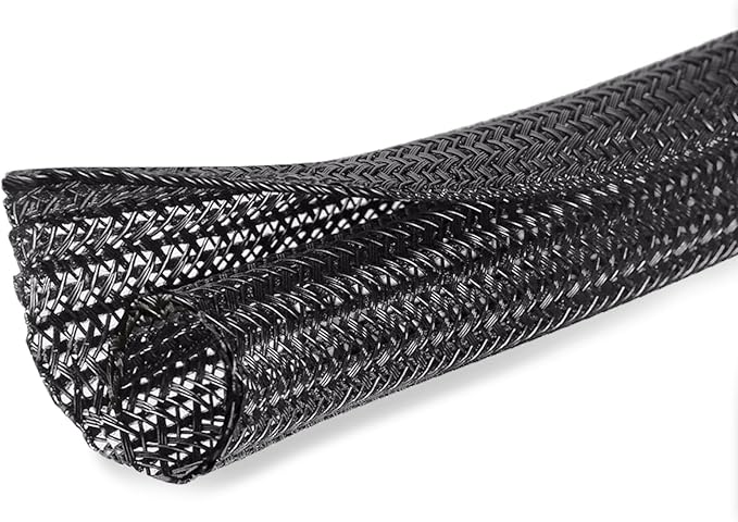 Moxita 10ft - 1/4 inch Cord Protector Cable Sleeve Split Wire Loom Tubing for Power Cord Audio USB Cable, Cord Sleeve Cable Management for TV Computer, Cord Protectors from Pets Chewing, Black