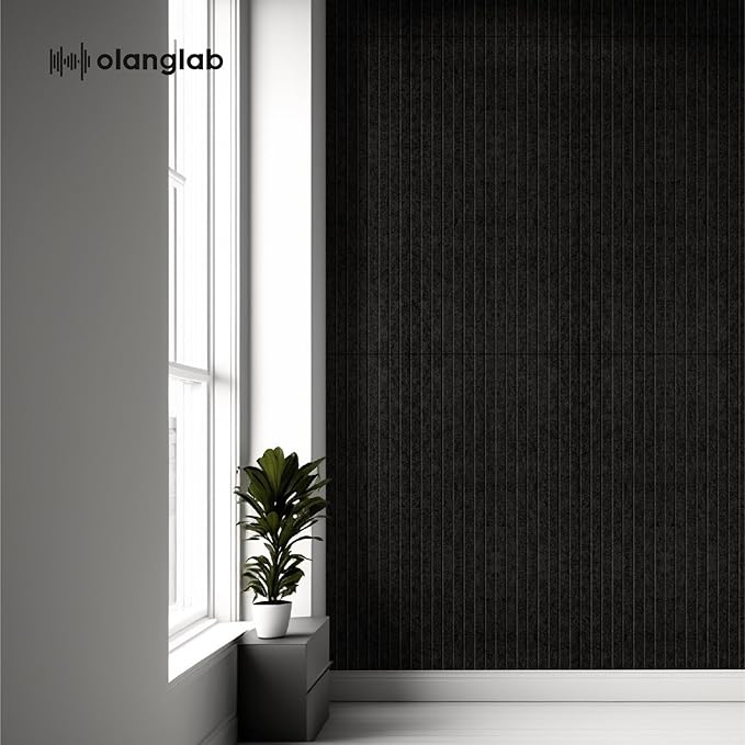 Olanglab Acoustic Wall Panels 10 Pack, 48 x 24 per Acoustic Panels Sound Absorbing, Decorative Sound Panels for Home Studio and Office, Black