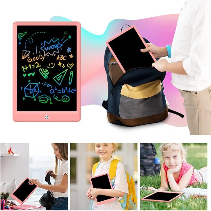 BUKEBU Toddler Toys for 3-6 Years Old Girls Boys, LCD Writing Tablet 8.5 Inch Doodle Board, Electronic Drawing Tablet, Drawing Pads,Travel Gifts for Kids Age 3 4 5 6 7 Year Old Girls Boys (Pink)