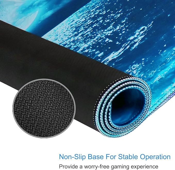 Naukay Large Mouse Pad, 31.5x15.7 inch Large Extended Computer Keyboard Mouse Mat, Water Resist Non-Slip Mousepad Rubber Base Long XXL Gaming Mouse Pad for Work & Gaming, Office & Home