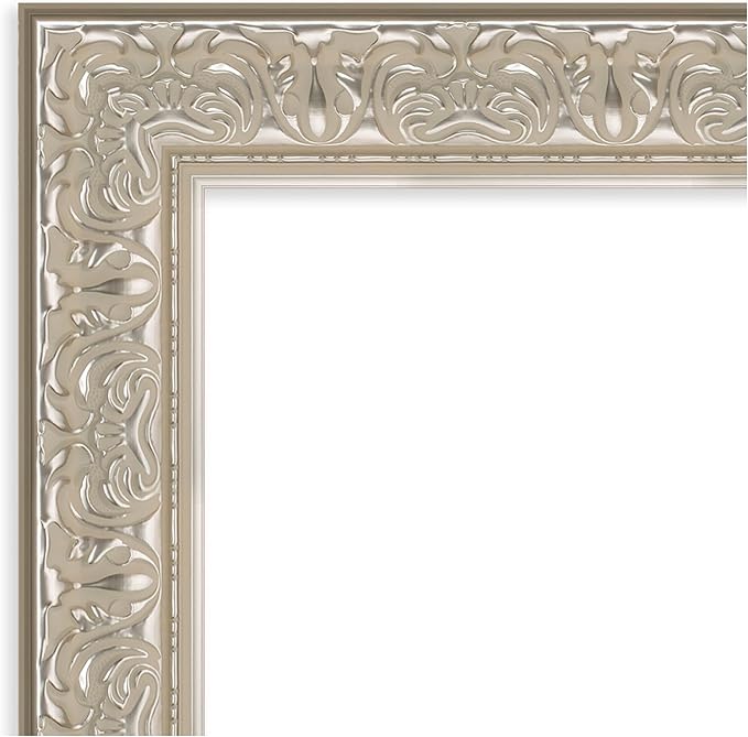 Amanti Art Silver Framed Magnetic Board 23x27 Small Vision Board for use with Magnets, 100% Metal Sheet to Display Items as Office Decor or for Home Organization in mudroom, Kitchen or Kids Room