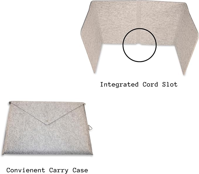 practical products Portable Acoustic Divider - Home Office freestanding - Classroom - Teaching Organizers - Desk Space countertops - Testing Centers - Sound dampening - Computer Desk (Small Grey)