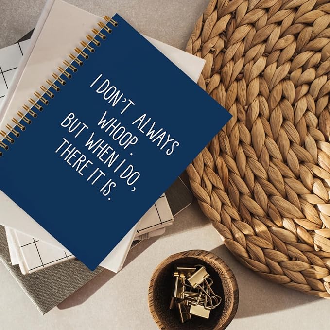 hold fizz Funny Office Notebooks for Work, Sarcastic Gifts, I Don't Always Whoop Sign, Office Desk Accessories, Funny Journal, Office Supplies for Desk, Navy Blue Spiral Notebook 5.5 x 8.3