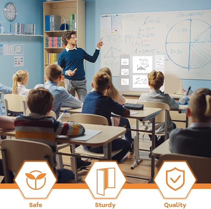 Henoyso 12 Pcs 14 x 22 Inch White Trifold Poster Board Large Tri Fold Presentation White Display Board Foldable Paperboard for Science Fair School Business Project Exhibition