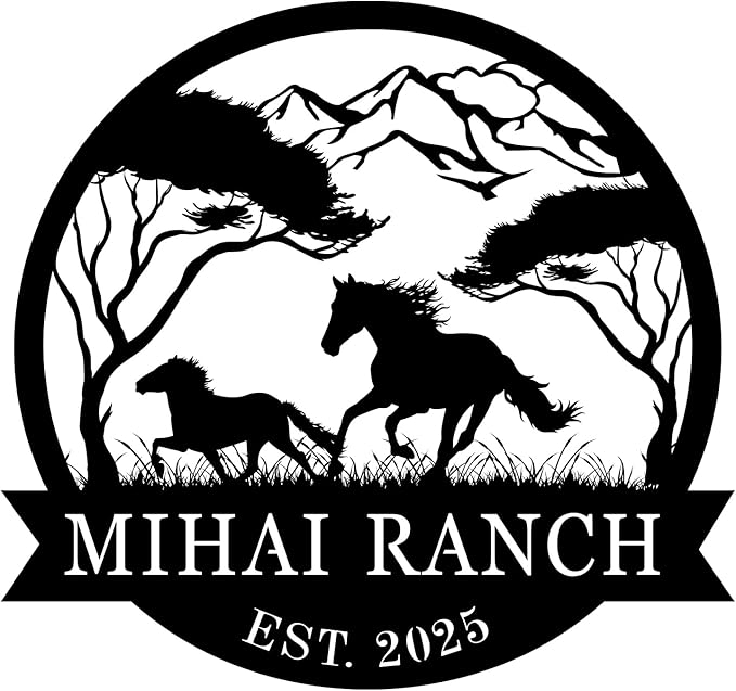 efcustomgifts Personalized Horse Ranch Metal Signs,Horse Signs for Barn, Custom Horse Farm Name Sign, Rustic Farmhouse Wall Decor, Custom Horse Entryway Sign farmhouse Gift