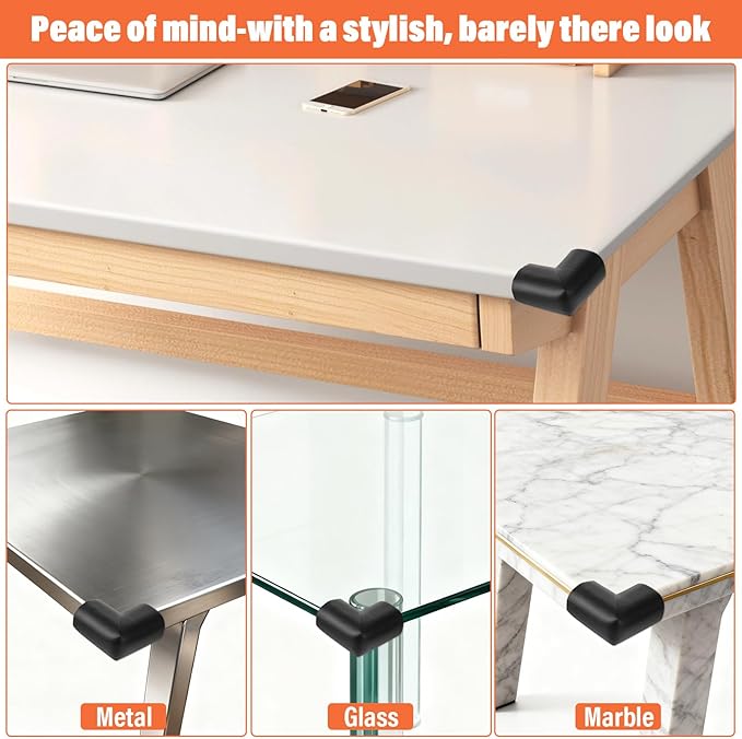 Qianyu 10 Pack Soft Sponge Table Corners Baby Proofing Edge and Corner Guards Adhesive Safety Foam Desk Furniture Corner Protectors Cover Bumpers for Kids Bed Table Cabinet Fireplace Stair