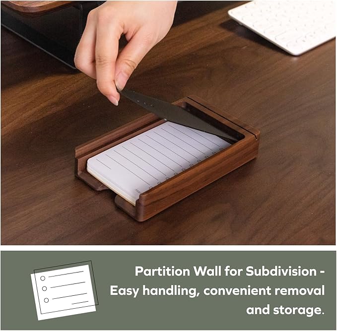 muso wood Daily To Do List Planner with Walnut Stand - 100 To Do List Cards - Undated Daily Planner Notepad for Desk Accessories and Supplies, Enhanced Productivity, Work Office Accessories
