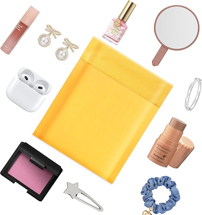 Ctarsthome 105Pack Yellow 3.5x5in Kraft Bubble Mailers Small Business Mailing Packages Self-Sealing Paper Envelopes, Mailer Shipping Padded Envelopes with Strong Adhesion for Jewelry Makeup Supplies