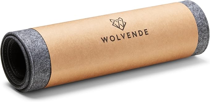 Wolvende Premium Felt Desk Mat | Large 15.75" x 36" | Multifunctional Desk Pad for Home Office | Mid Gray
