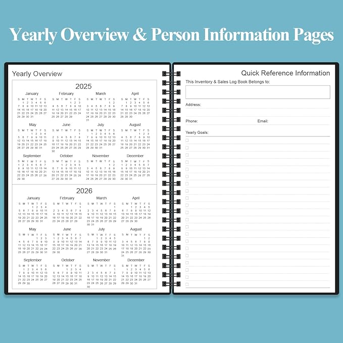 Inventory & Sales Log Book for Small Business – Inventory Ledger Book, Inventory Notebook, Order Tracker for Purchases, Sales & Reorders, 5.8" x 8.5", Black