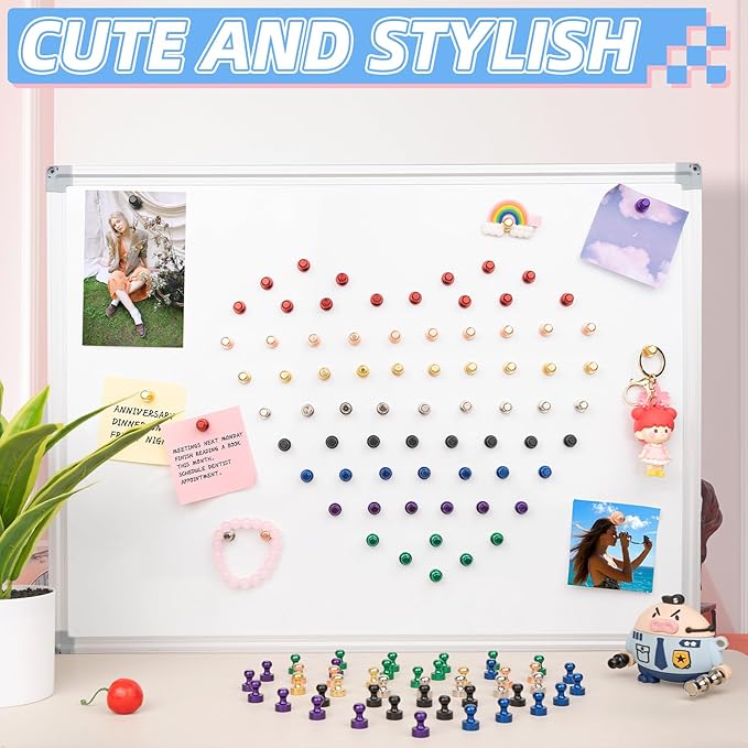 VNDUEEY 30Pcs Fridge Magnets, Whiteboard Magnets Refrigerator Magnets, Small Strong Magnets for Whiteboard, Office, Classroom, Kitchen