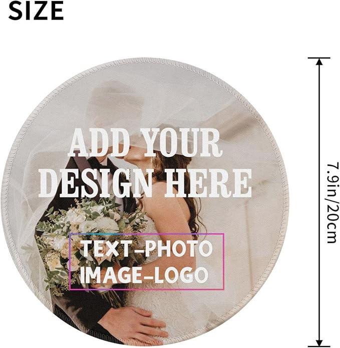 OHORTEB Custom Mouse Pad with Photo, Personalized Image Text Laptop Desk Mat, Customized Non-Slip Waterproof Desk Writing Pad for Office Home