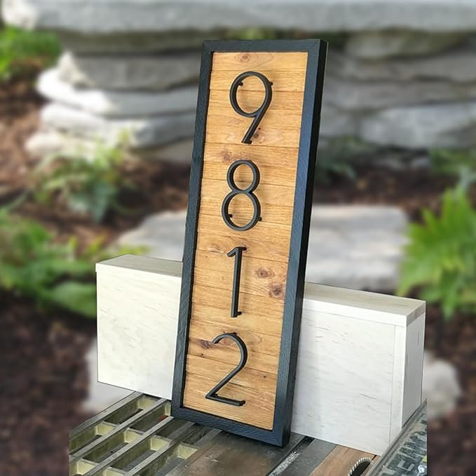 5" Floating Stainless Steel Address House Number, Modern Metal Anti-Rust House Numbers with Nail Kits for Door Garden Mailbox Decor Visibility Signage (9)