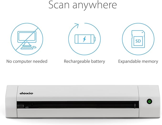 Doxie Go SE - The Intuitive Portable Document Scanner with Rechargeable Battery and Easy Software for Home, Office, or Work from Home