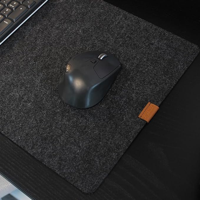 Bright Stone Felt Desk Mat,Non-Slip Mouse Pad, 31.5"x15.7" Office Supplies Desk Protector, Desk Accessories for Home and Office (Black)